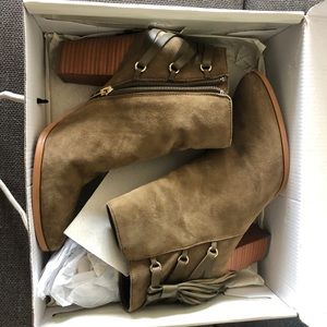 Marc Fisher Kava Fringe Suede Ankle Boots